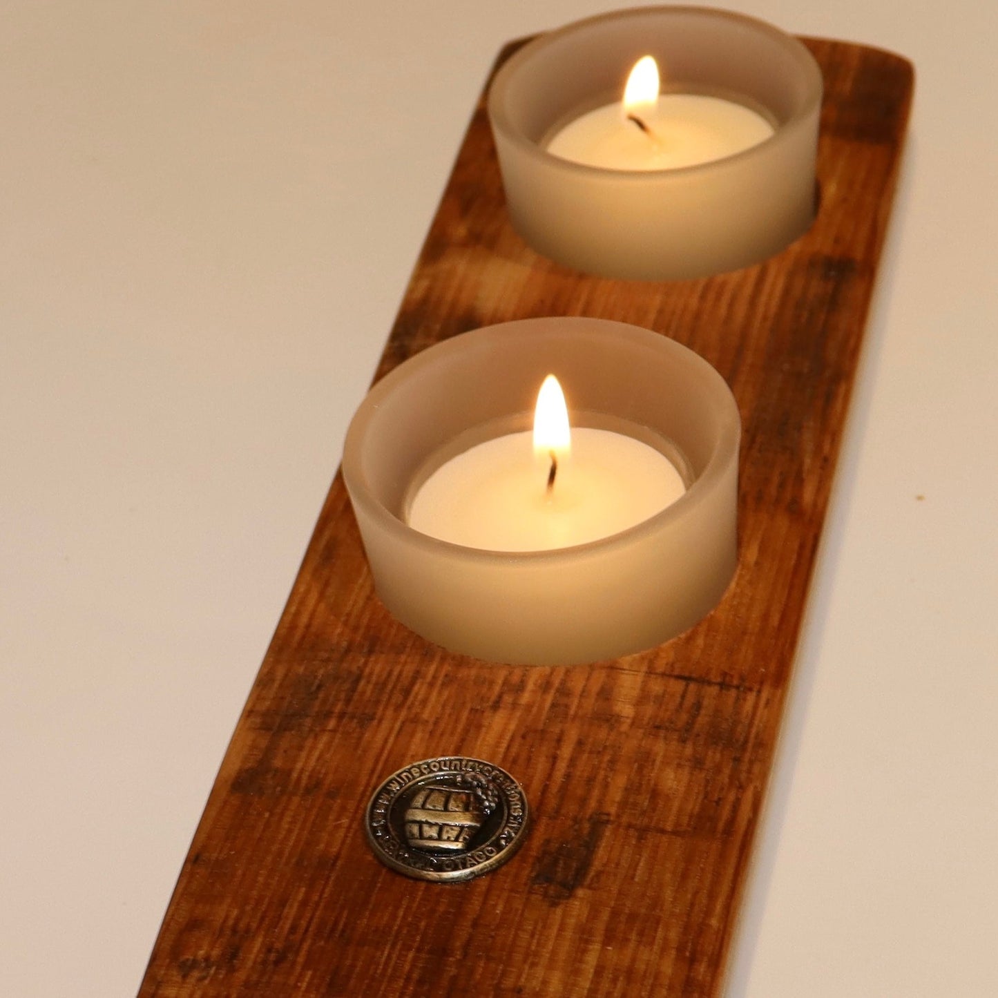 Wine Barrel Double Candle Holder - The Golden Apple NZ