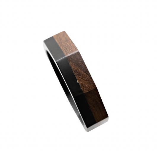 Kea Black and Wood Bangle 